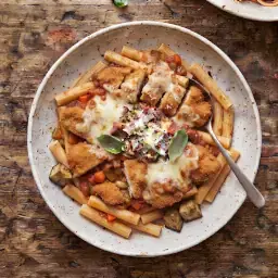 Spaghetti or Ziti with Veal Parmigiana